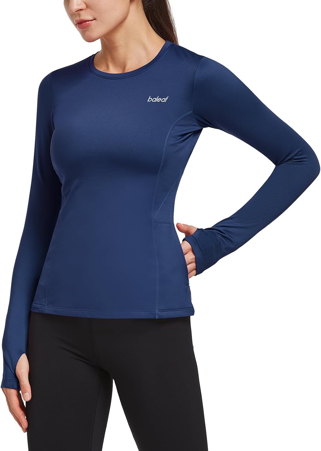 Baleaf Women’s Thermal Fleece Long Sleeve Shirt with Zipper Pocket