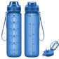 Alwager 32oz Motivational Water Bottles with Time Marker & Fruit Strainer