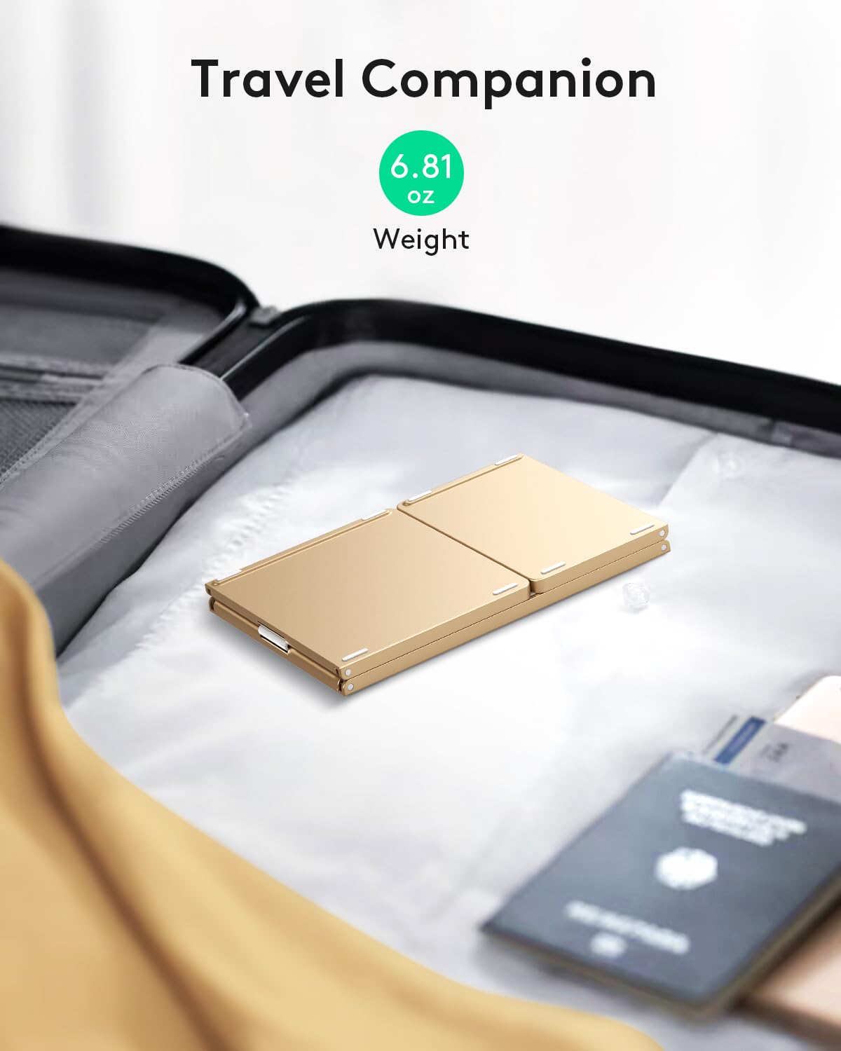 Samsers Foldable Bluetooth Keyboard with Touchpad- Black