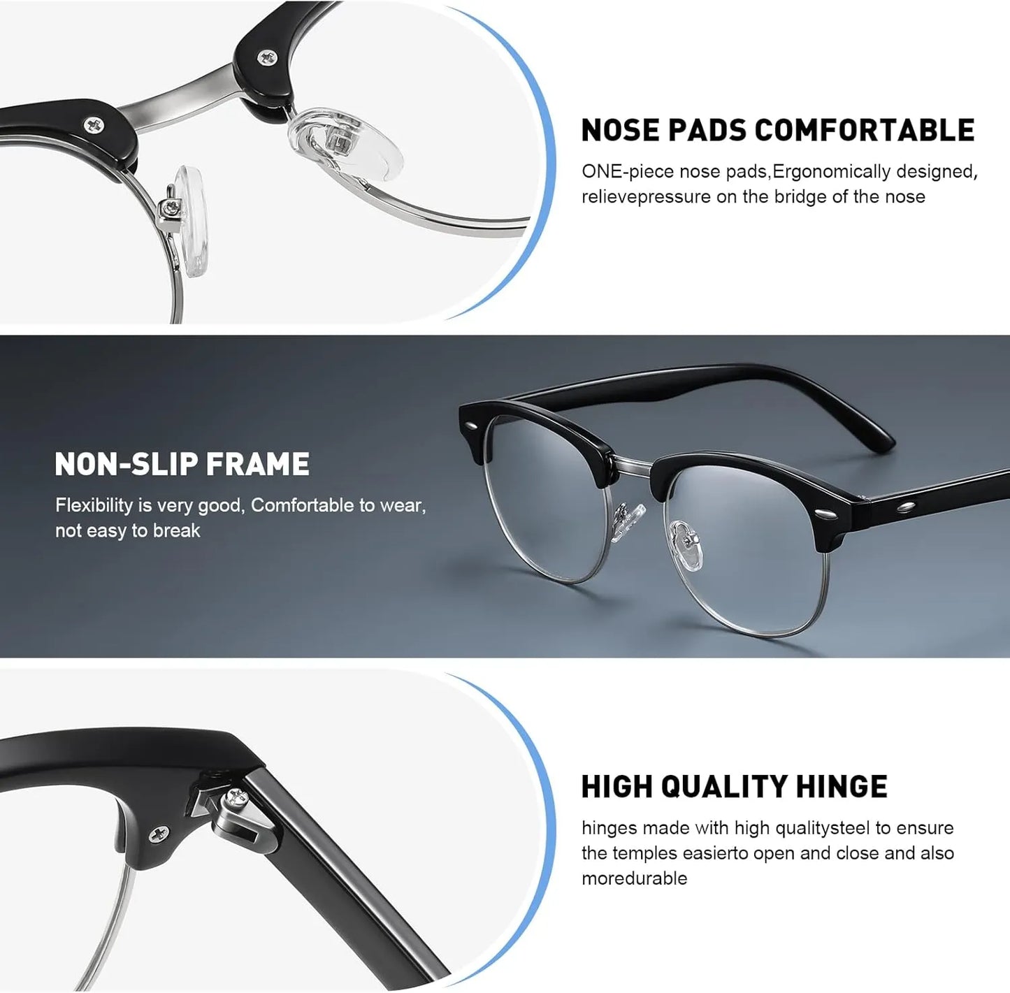 UV Clear Lens Anti Eyestrain Computer Glasses
