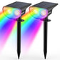 Kyosho Solar Color Spot Lights Outdoor, 9 Lighting Modes Halloween Christmas Lights