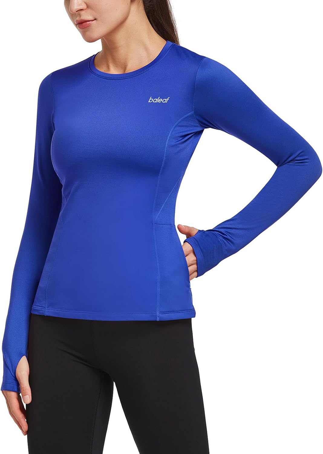 Baleaf Women’s Thermal Fleece Long Sleeve Shirt with Zipper Pocket