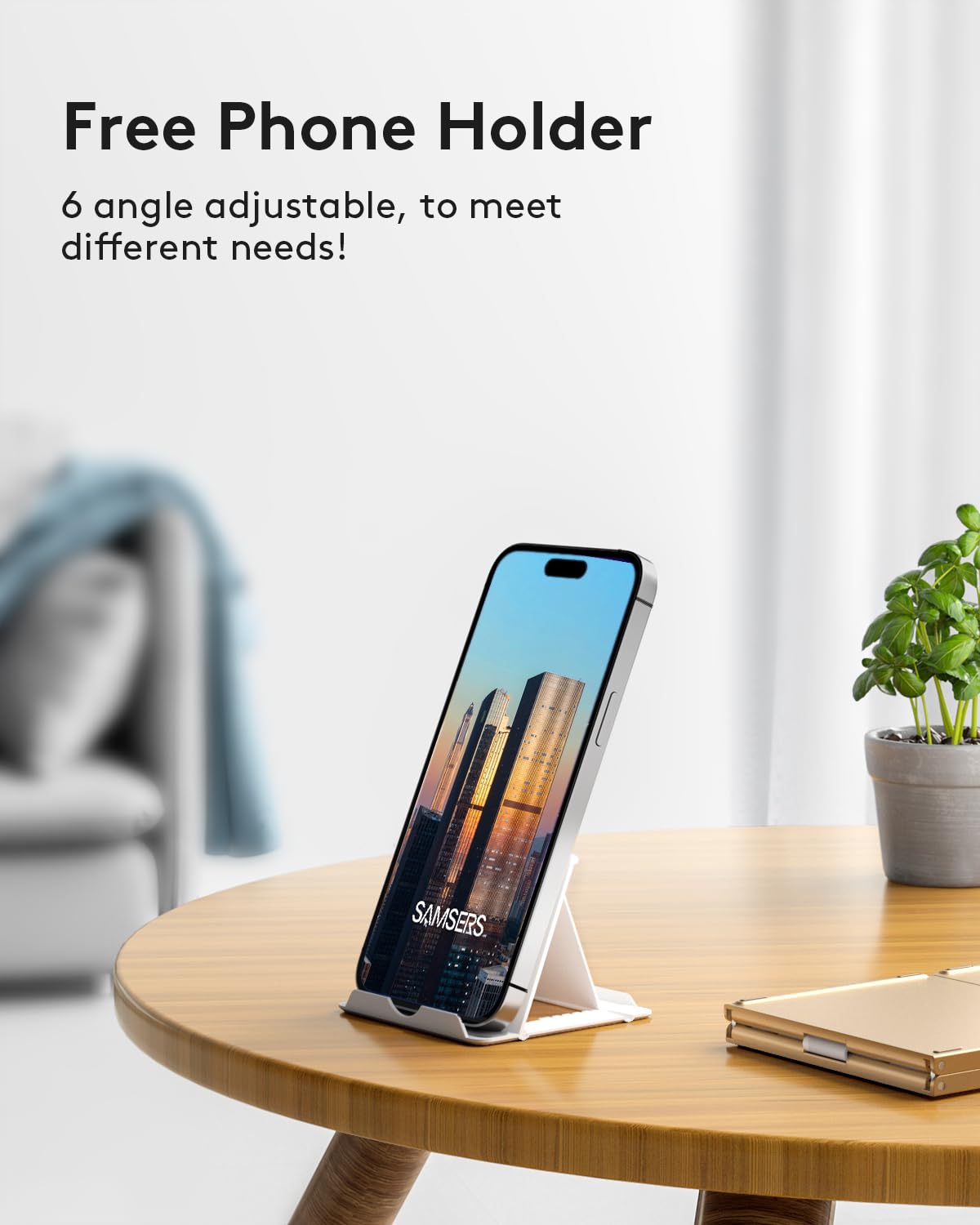 Samsers Foldable Bluetooth Keyboard with Touchpad- Black