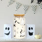 Joyseller Halloween Glass Cup, 18oz Cute Ghost Cat Iced Coffee Can Glass Tumbler