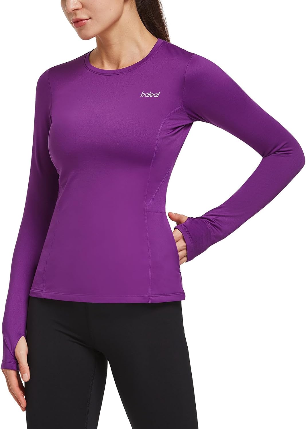Baleaf Women’s Thermal Fleece Long Sleeve Shirt with Zipper Pocket