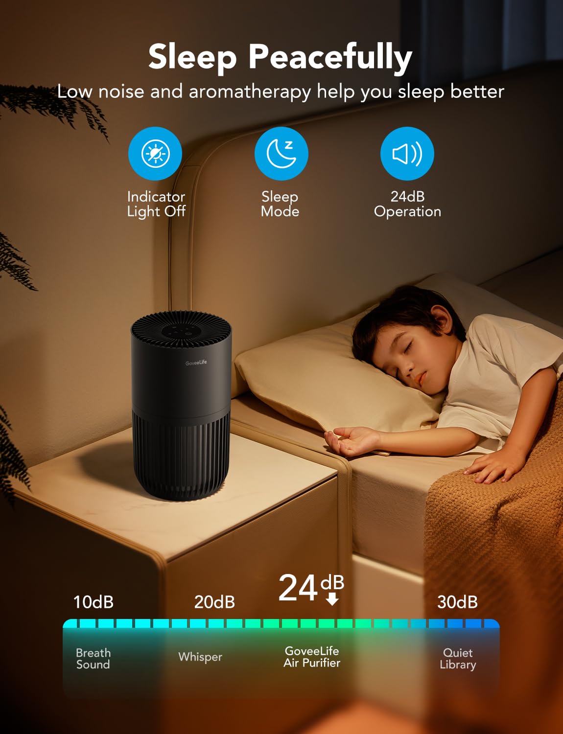 GoveeLife Mini Air Purifier for Bedroom