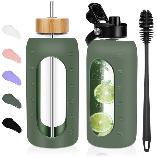 FULBEVY Glass Water Bottles 64 oz