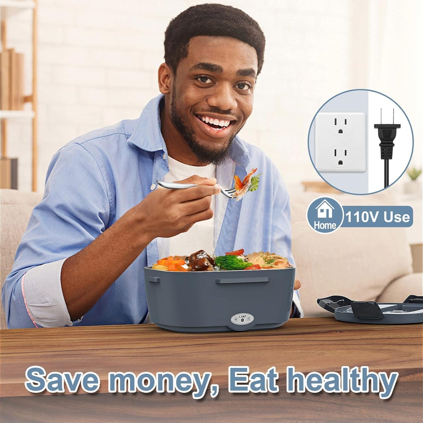 WisaKey Green Electric Lunch Box Food Heater