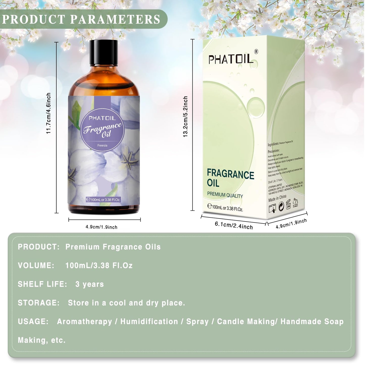 PHATOIL 3.38FL.OZ Coconut & Vanilla Fragrance Oils for Aromatherapy