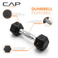 CAP Barbell 10 LB Coated Hex Dumbbell Weight Pair with Black Handle