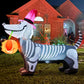 GOOSH 5.5 FT Inflatables Outdoor Decorations Skeleton Puppy  for Halloween Party