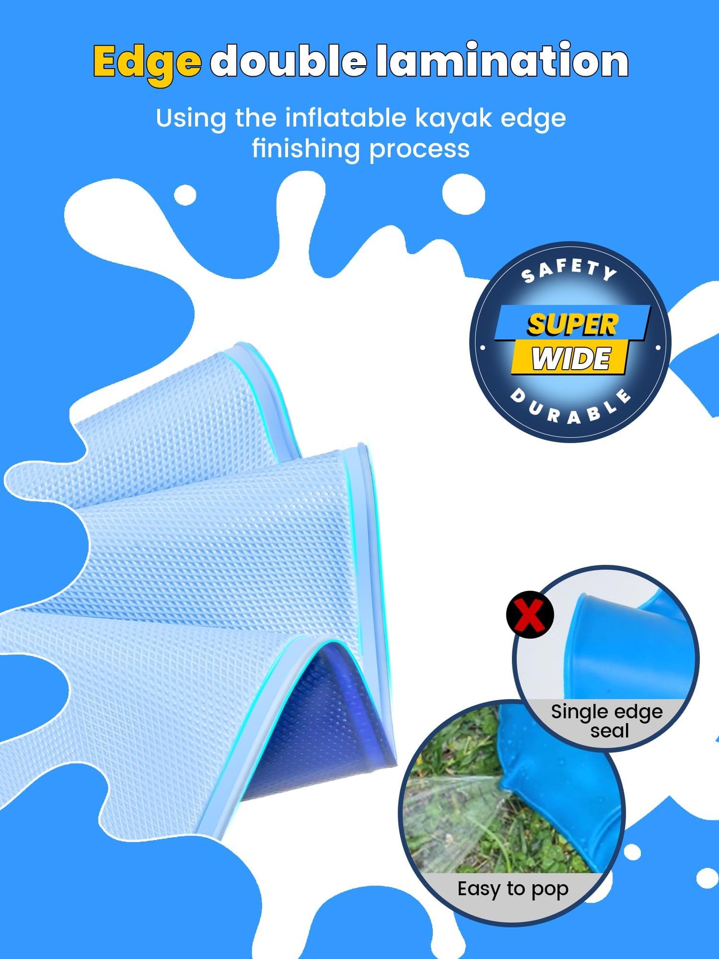 VISTOP Non-Slip Splash Pad for Kids and Dog, Thicken Sprinkler Pool Summer Outdoor Water Toys - Fun Backyard Fountain Play Mat for Baby Girls Boys Children or Pet Dog (67 inch, Blue&Blue)