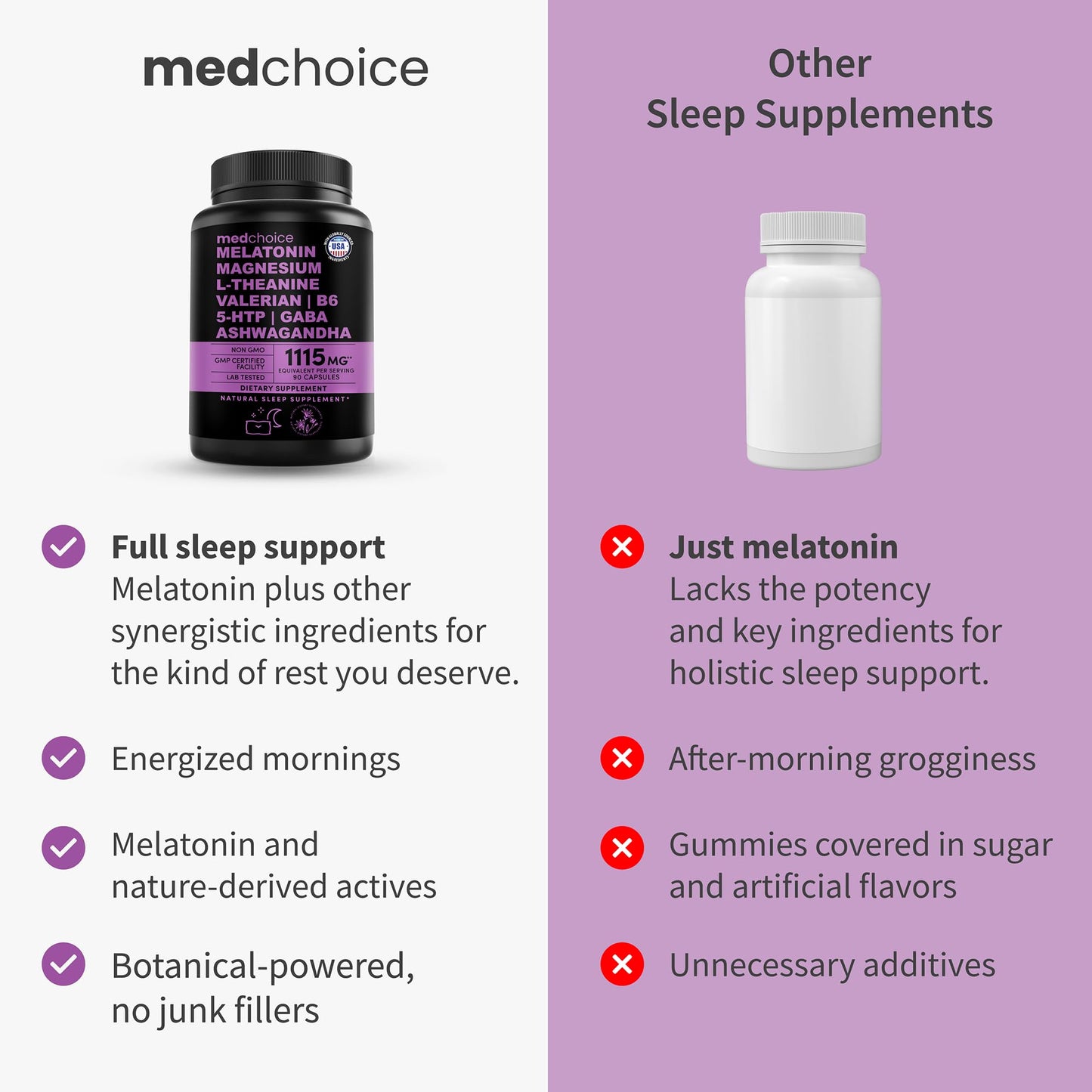 12-in-1 Melatonin Sleep Capsules - Natural Sleep Aids for Adults with Melatonin 5mg