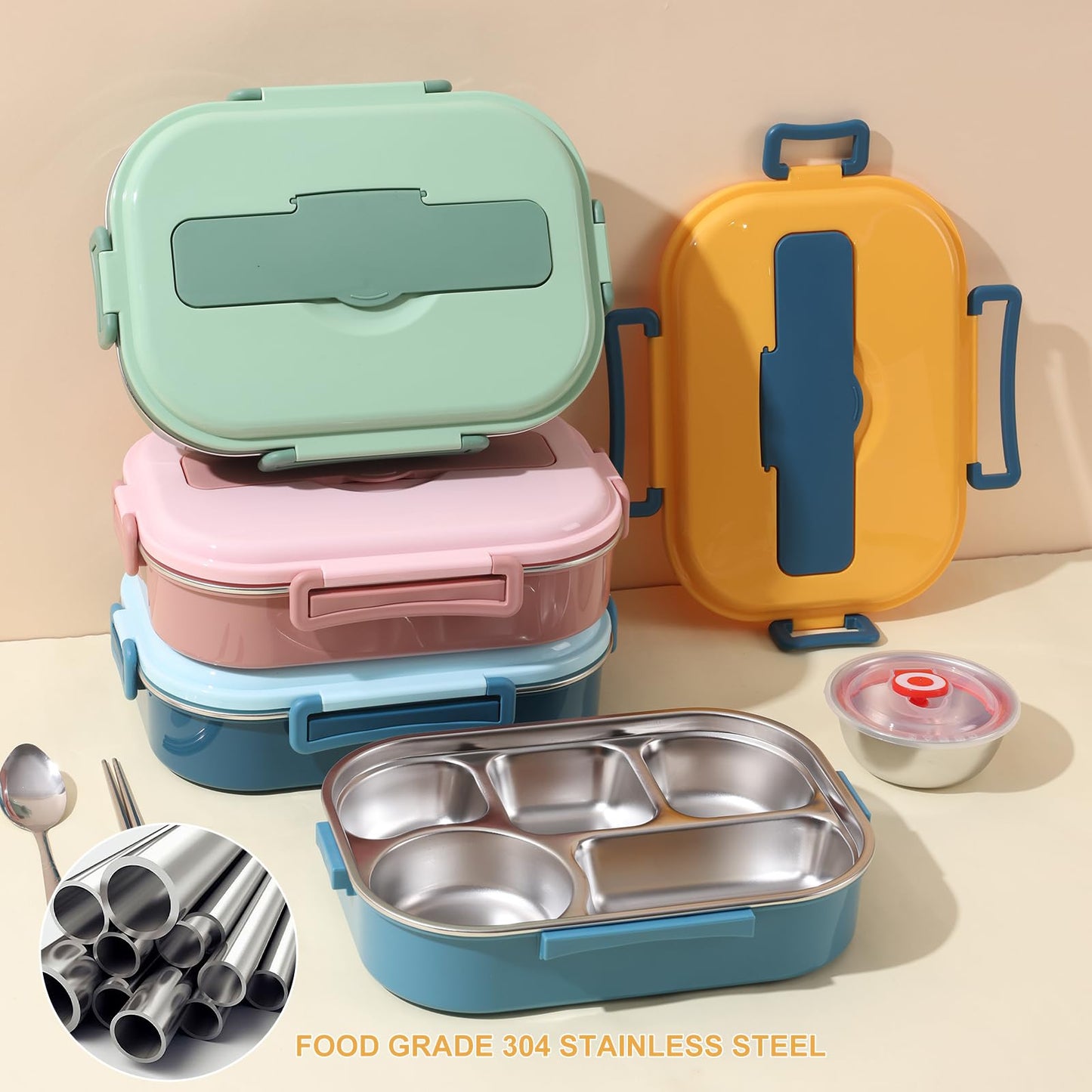 YIWUJB Portable Stainless Steel Meal Box Set With Cutlery
