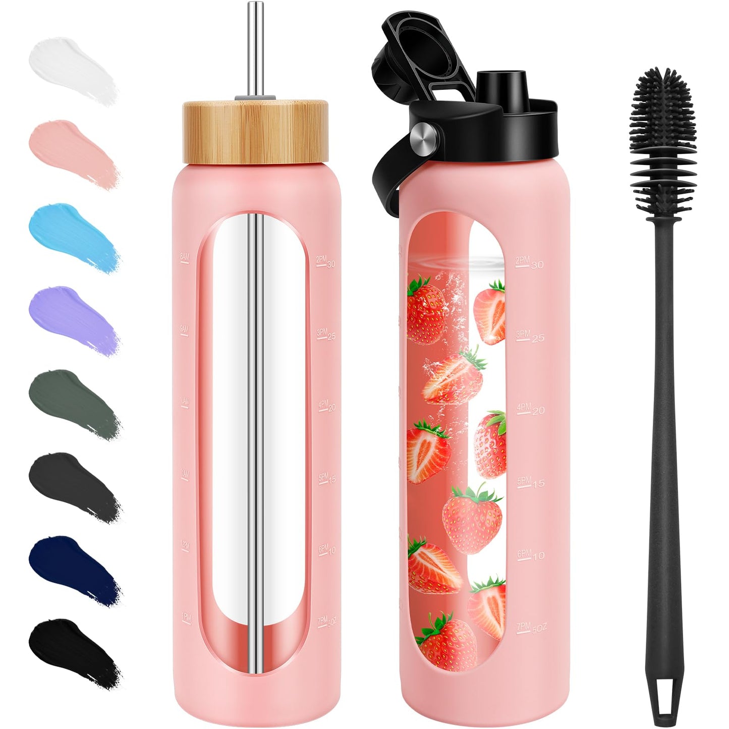 FULBEVY Glass Water Bottles 64 oz