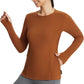 Baleaf Women’s Thermal Fleece Long Sleeve Shirt with Zipper Pocket