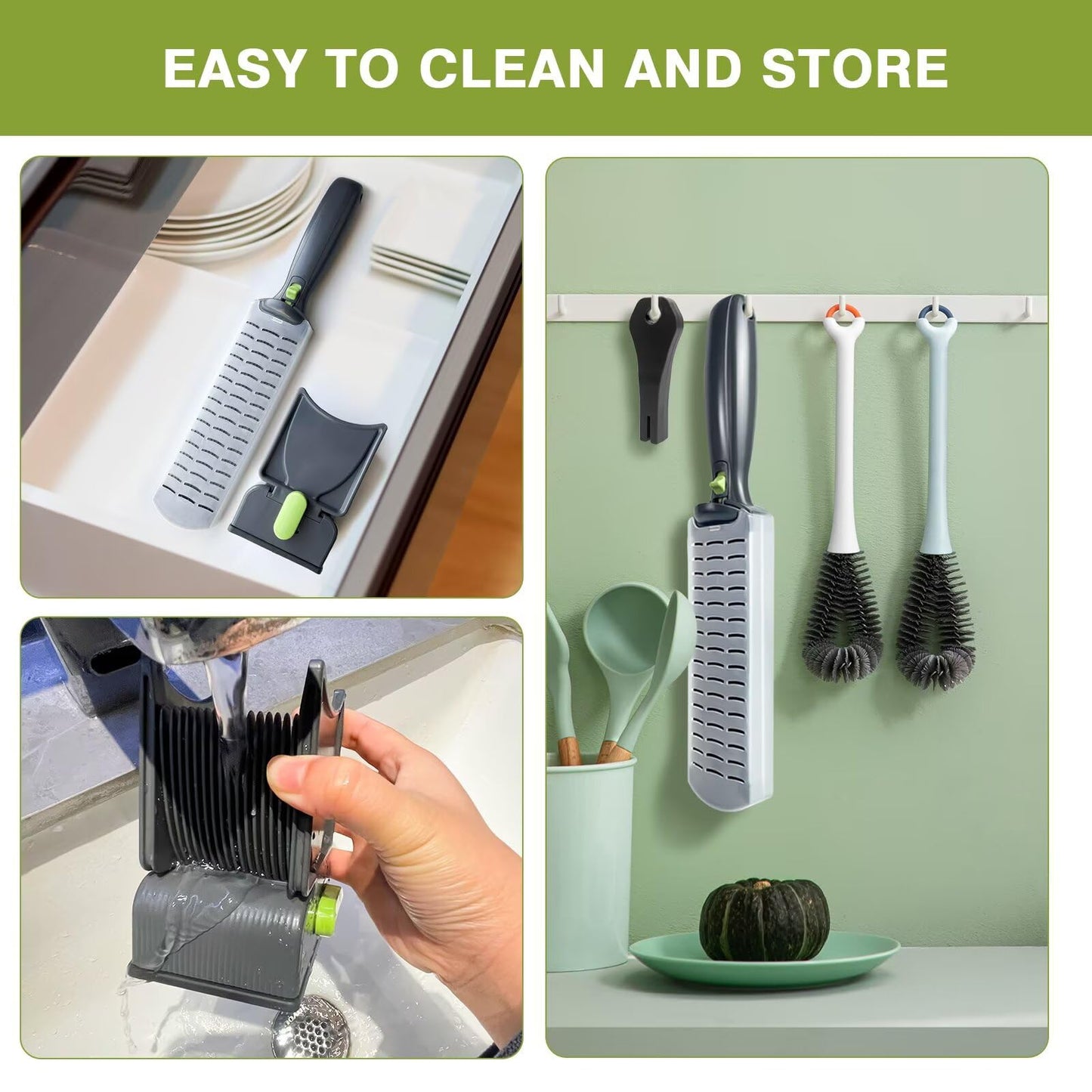 JUANWAN Fresh Meat Slicer - Thickness Adjustable 2 or 4 mm 17 IN 1