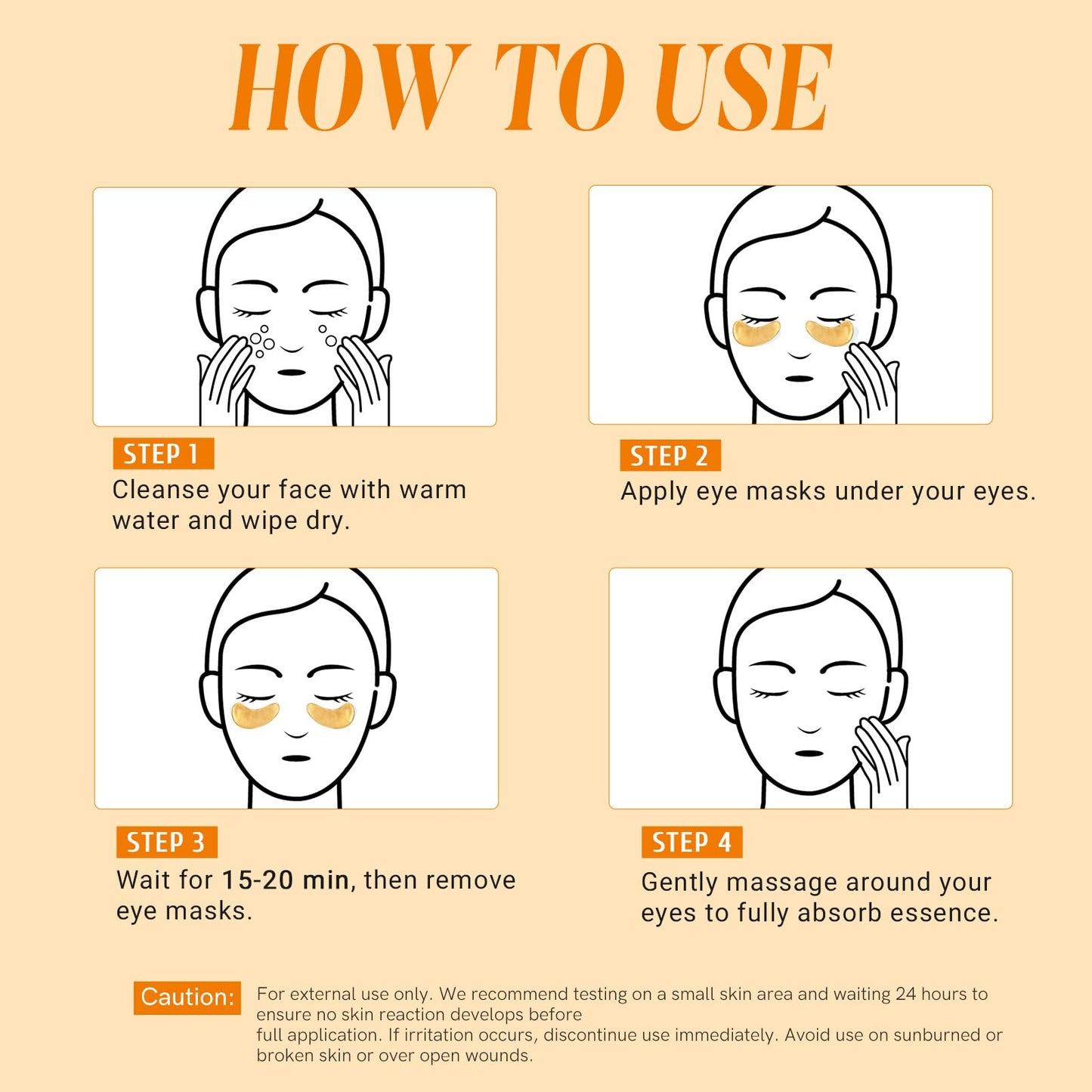 PEAUAMIE Under Eye Patches Gold and Hyaluronic Acid for puffy eyes
