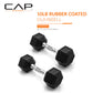 CAP Barbell 10 LB Coated Hex Dumbbell Weight Pair with Black Handle