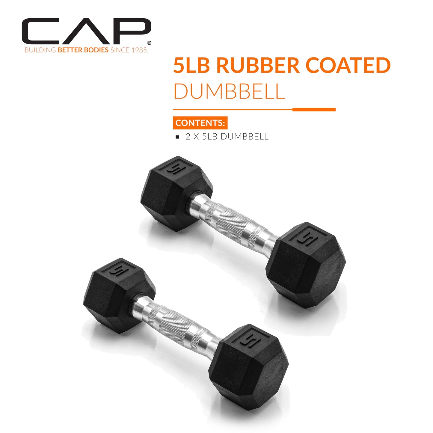 CAP Barbell 10 LB Coated Hex Dumbbell Weight Pair with Black Handle