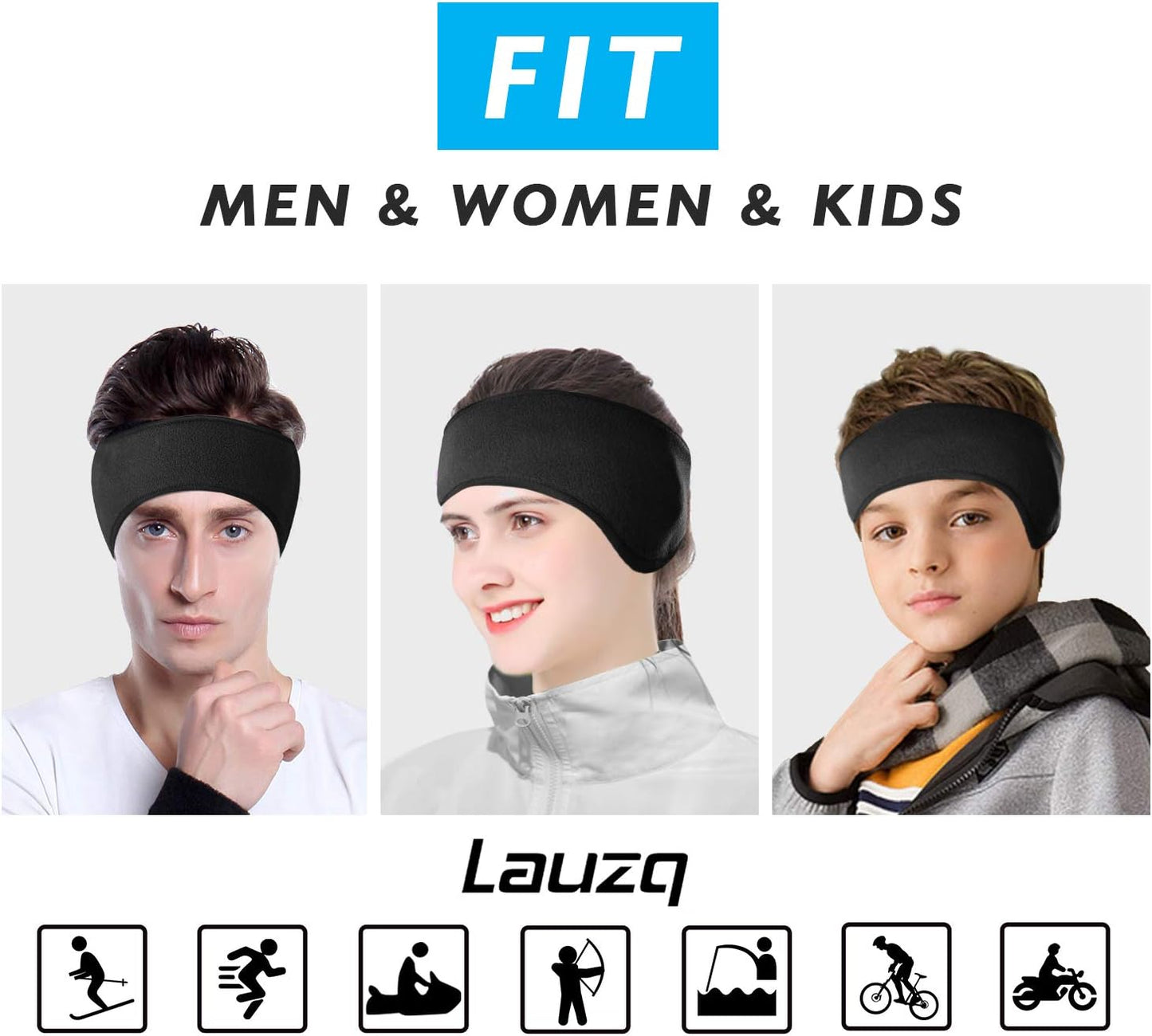 Winter Fleece Ear Warmer Headband for Men Women Kids