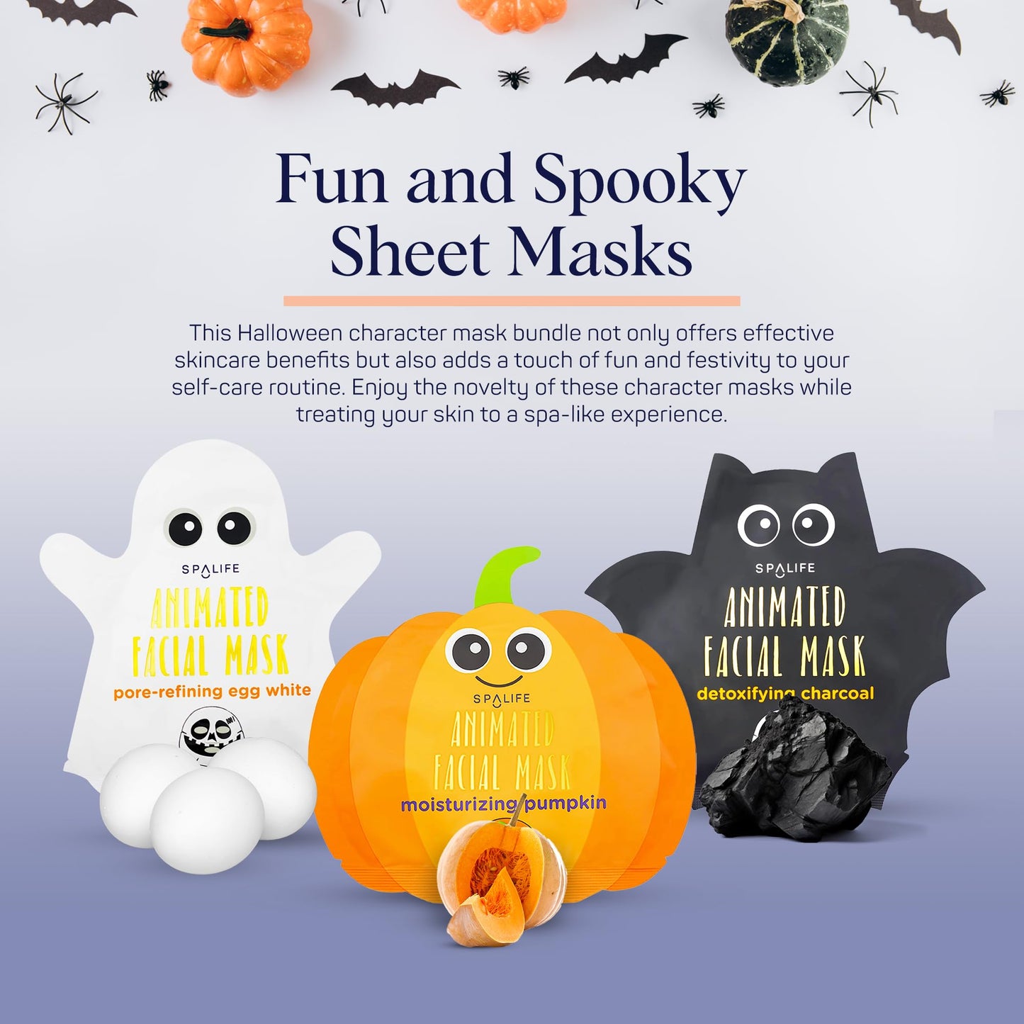 SpaLife Beauty Halloween Face Mask Spooky Glow Bundle | Korean Facial Masks