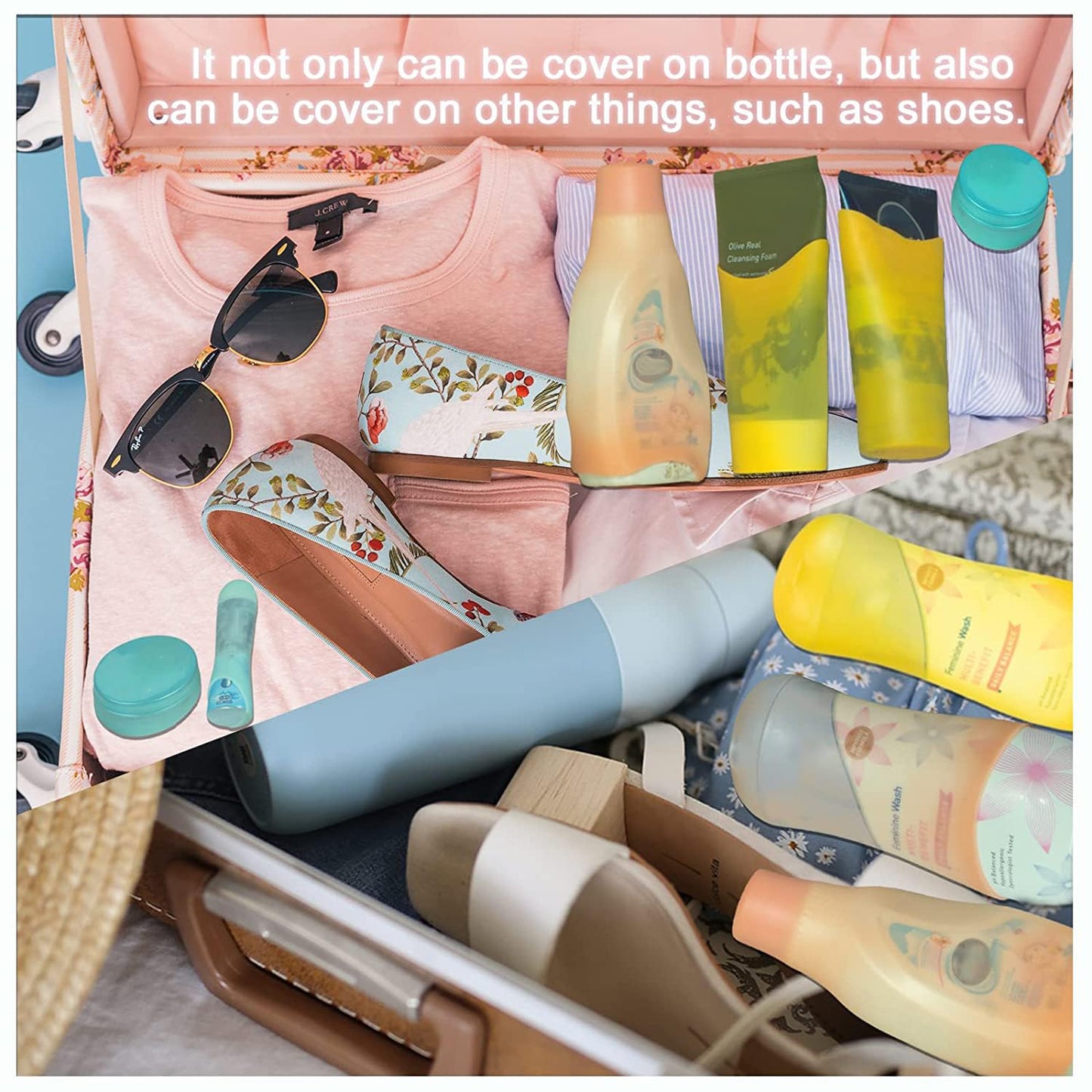 TRANOMOS 10 Pack Silicone Bottle Covers Travel