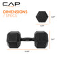 CAP Barbell 10 LB Coated Hex Dumbbell Weight Pair with Black Handle