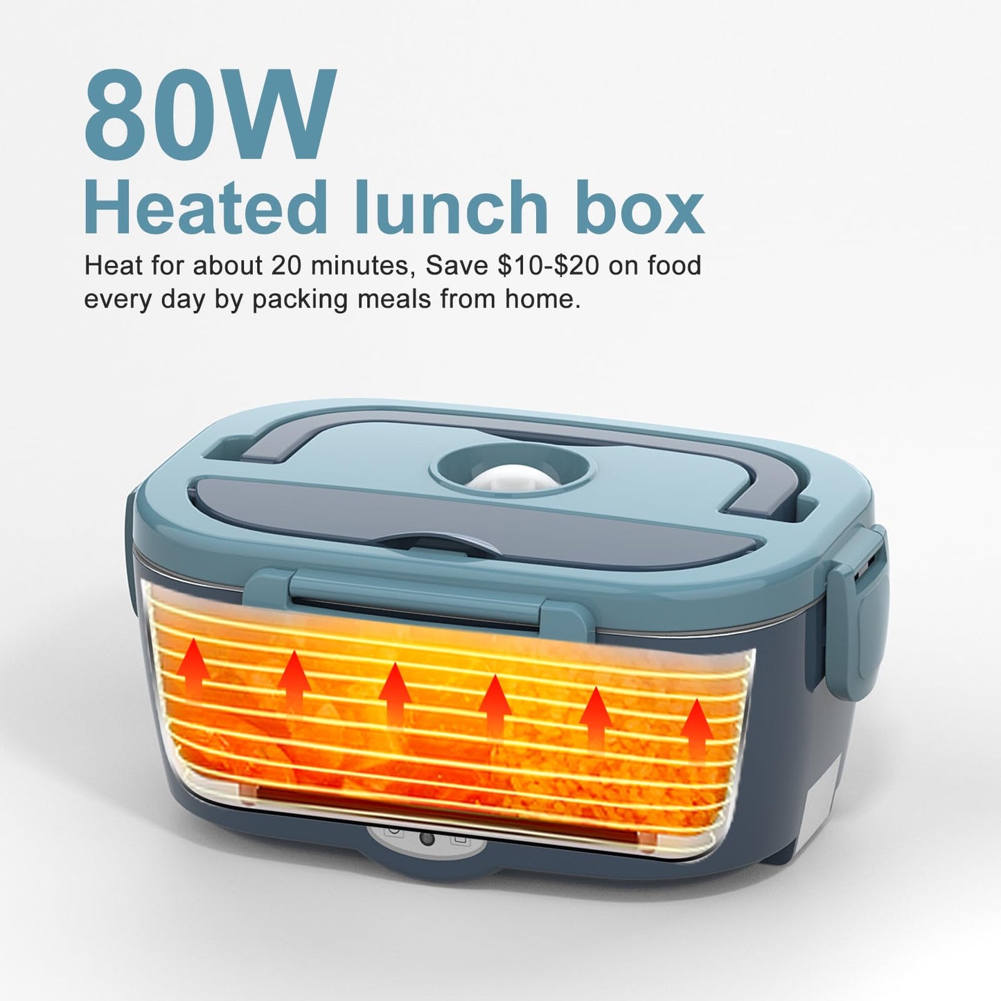 WisaKey Green Electric Lunch Box Food Heater