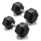CAP Barbell 10 LB Coated Hex Dumbbell Weight Pair with Black Handle