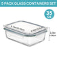 Vtopmart 5Pack 22oz Glass Storage Containers with Lids