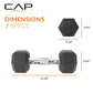 CAP Barbell 10 LB Coated Hex Dumbbell Weight Pair with Black Handle