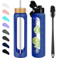 FULBEVY Glass Water Bottles 64 oz