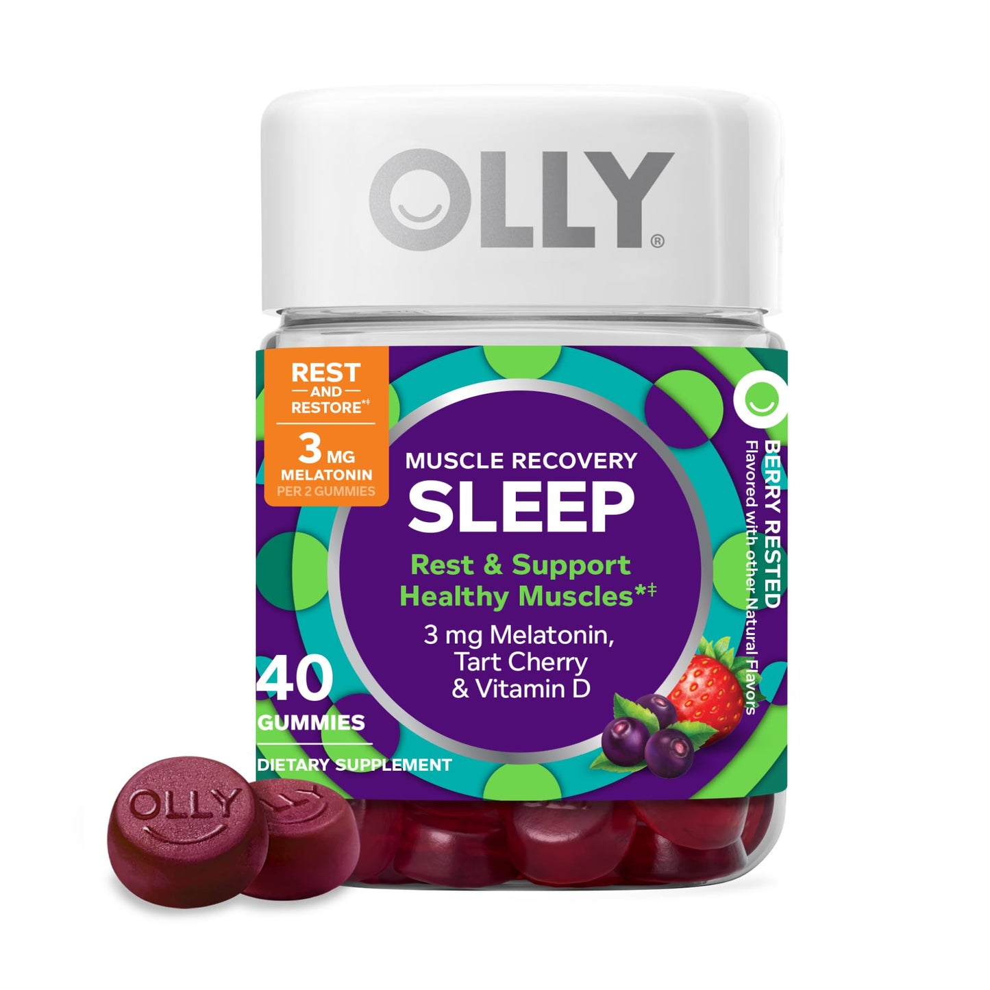 OLLY Muscle Recovery Sleep Gummies,  3mg  40 Count