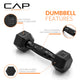 CAP Barbell 10 LB Coated Hex Dumbbell Weight Pair with Black Handle
