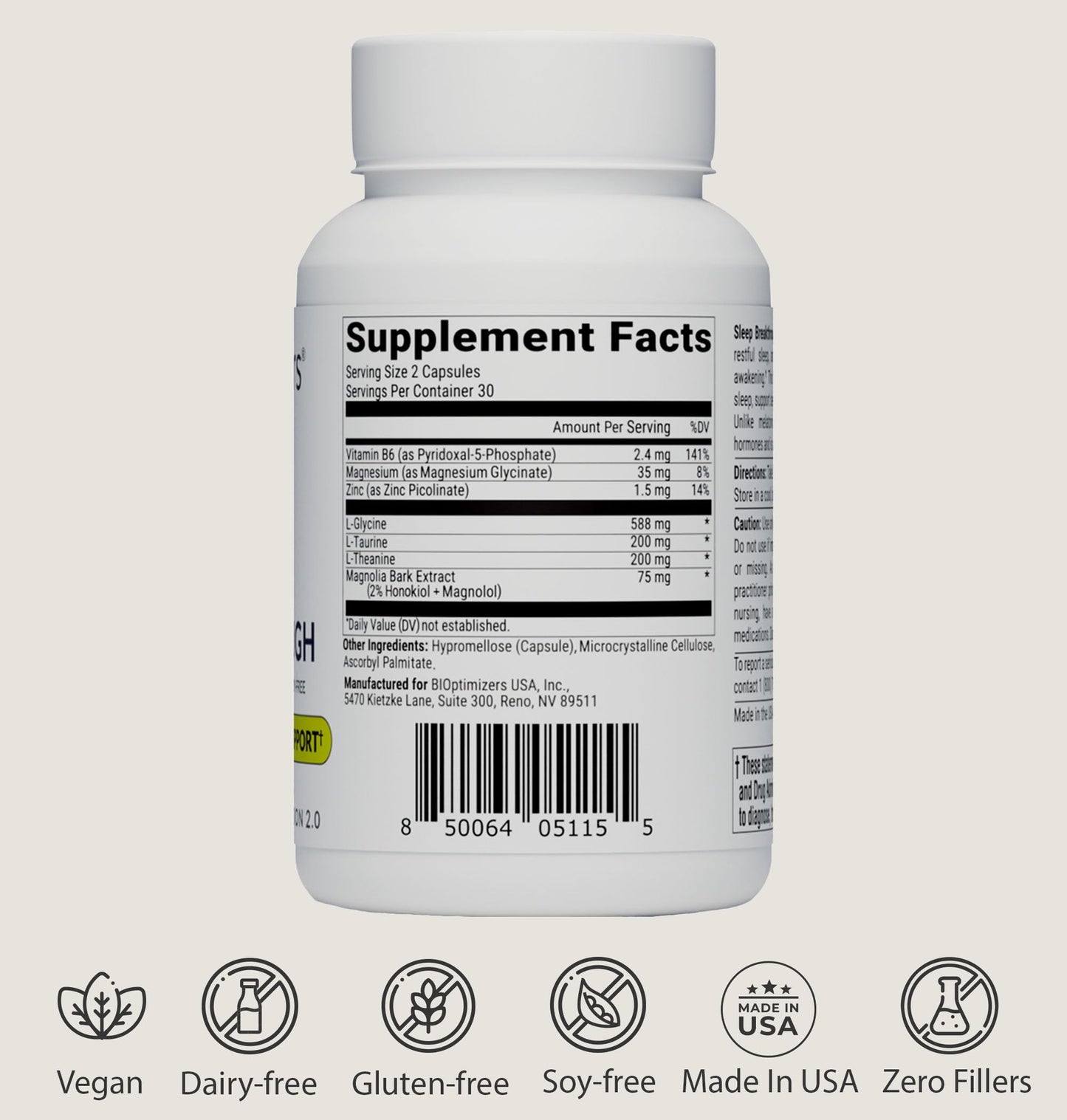 BIOptimizers Sleep Breakthrough Capsules - Natural Support Supplement