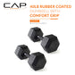 CAP Barbell 10 LB Coated Hex Dumbbell Weight Pair with Black Handle