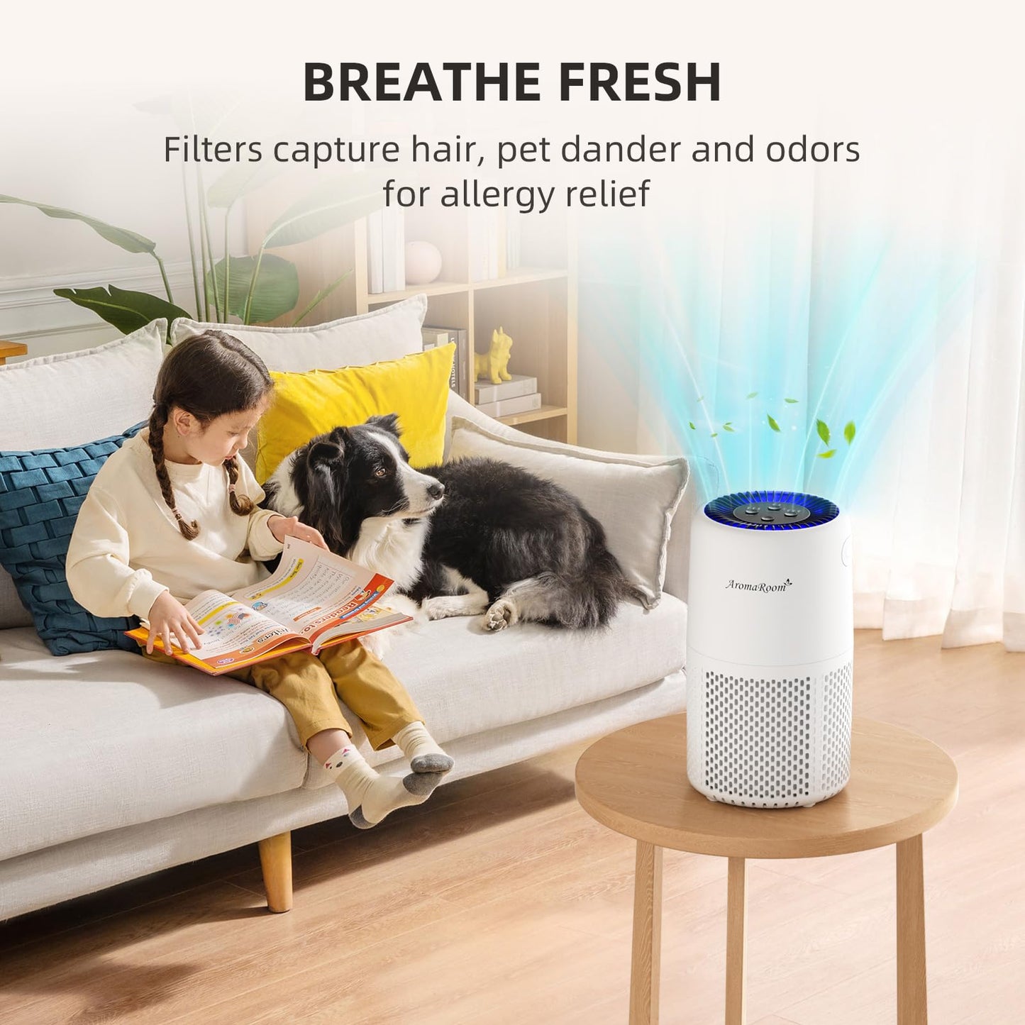 AromaRoom Air Purifiers for Bedroom with True HEPA13 Filters 3-in-1