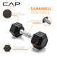 CAP Barbell 10 LB Coated Hex Dumbbell Weight Pair with Black Handle