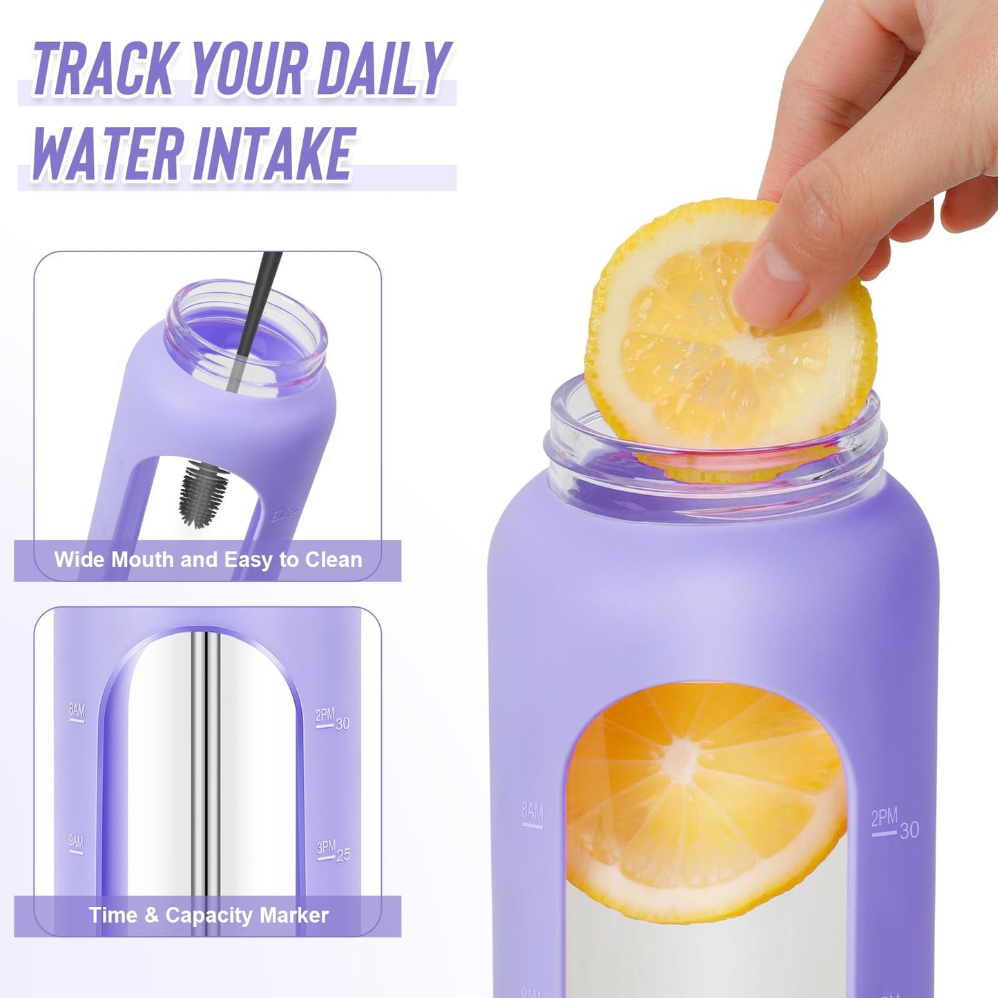FULBEVY Glass Water Bottles 64 oz