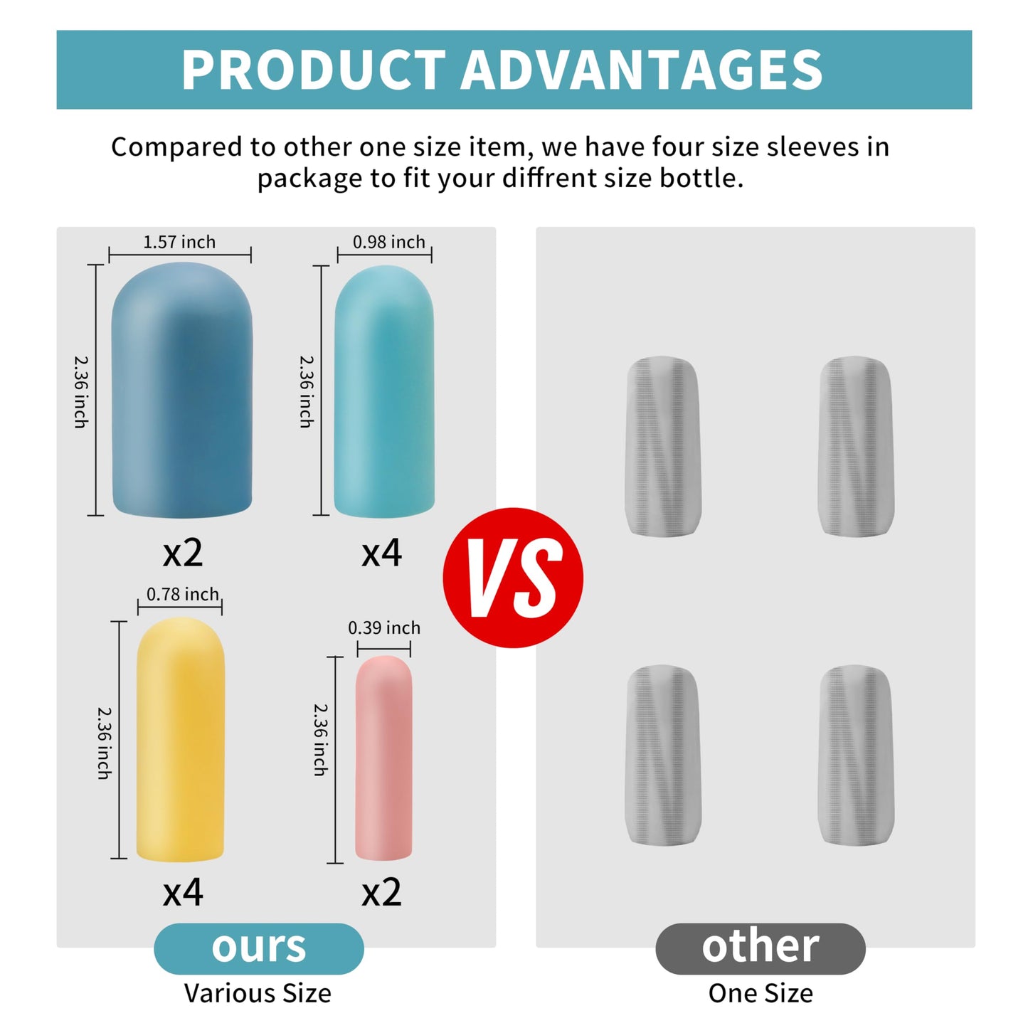 TRANOMOS 10 Pack Silicone Bottle Covers Travel