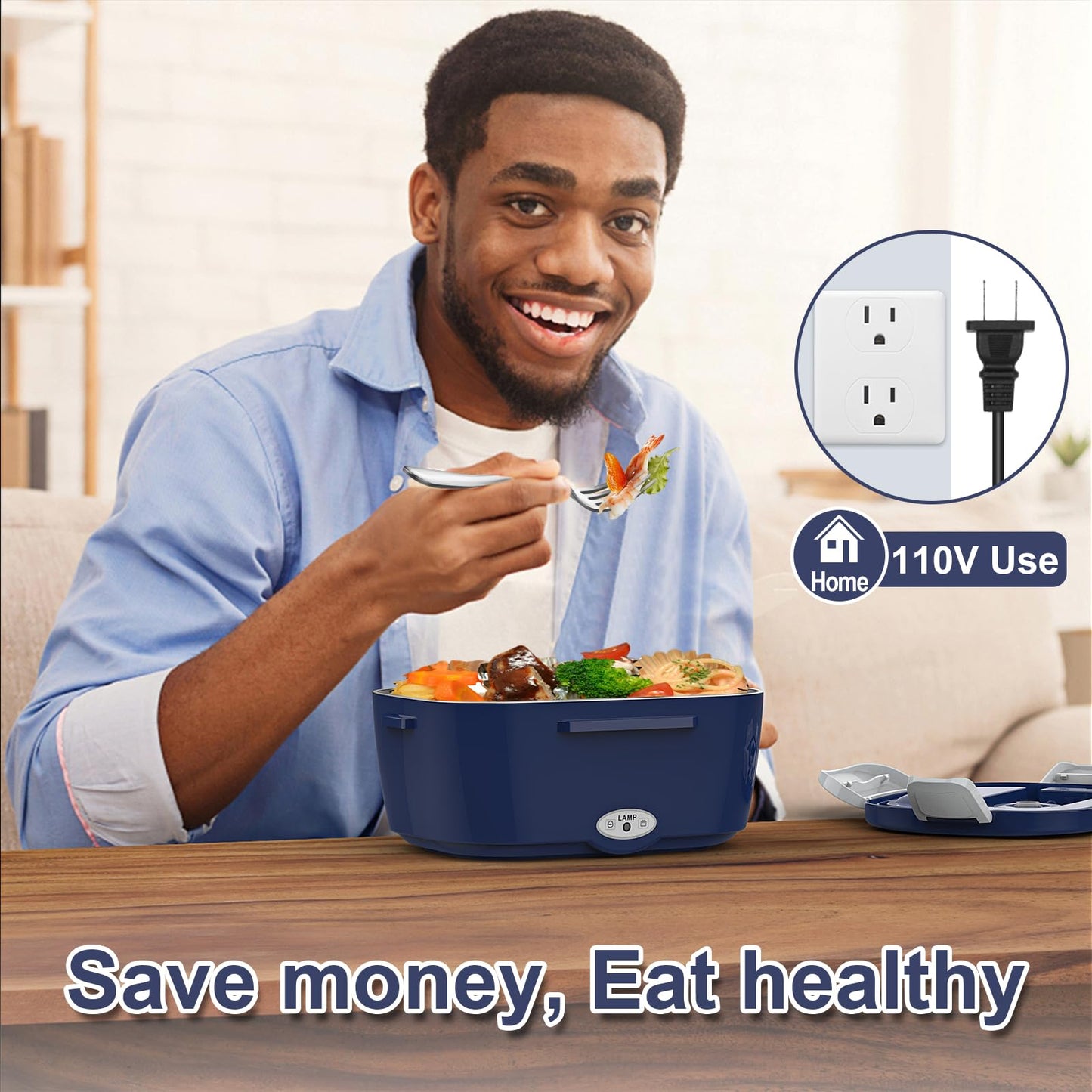 WisaKey Green Electric Lunch Box Food Heater