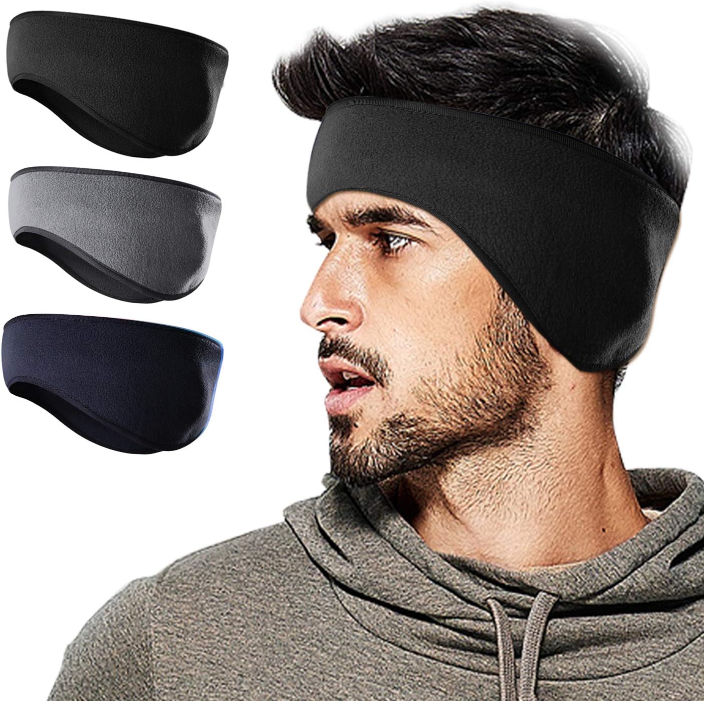 Winter Fleece Ear Warmer Headband for Men Women Kids