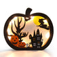 FOIMAS Light-Up Halloween Wooden Pumpkin Sign