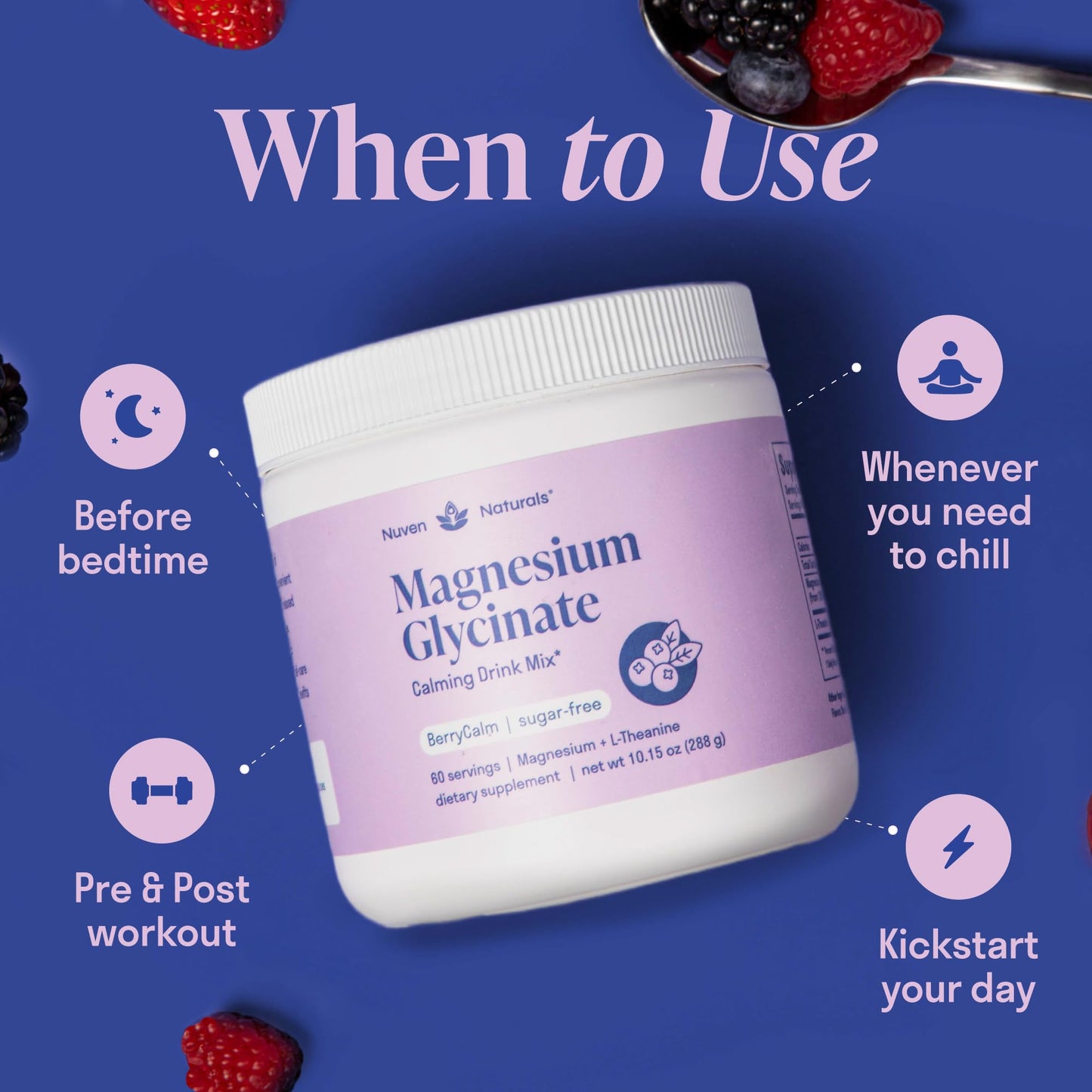Magnesium Glycinate Powder + L-Theanine | 60 Servings