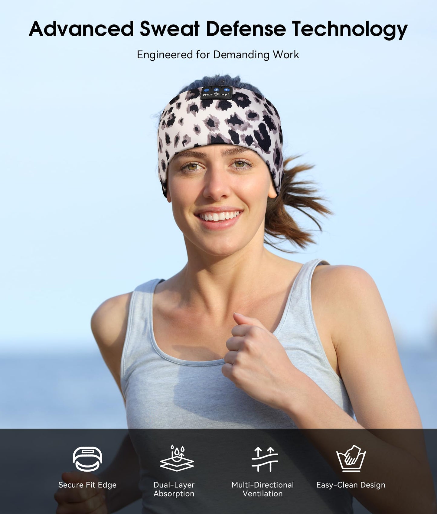 MUSICOZY Sleep Headphones Bluetooth 5.4 Headband, Wireless Earphones