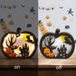 FOIMAS Light-Up Halloween Wooden Pumpkin Sign