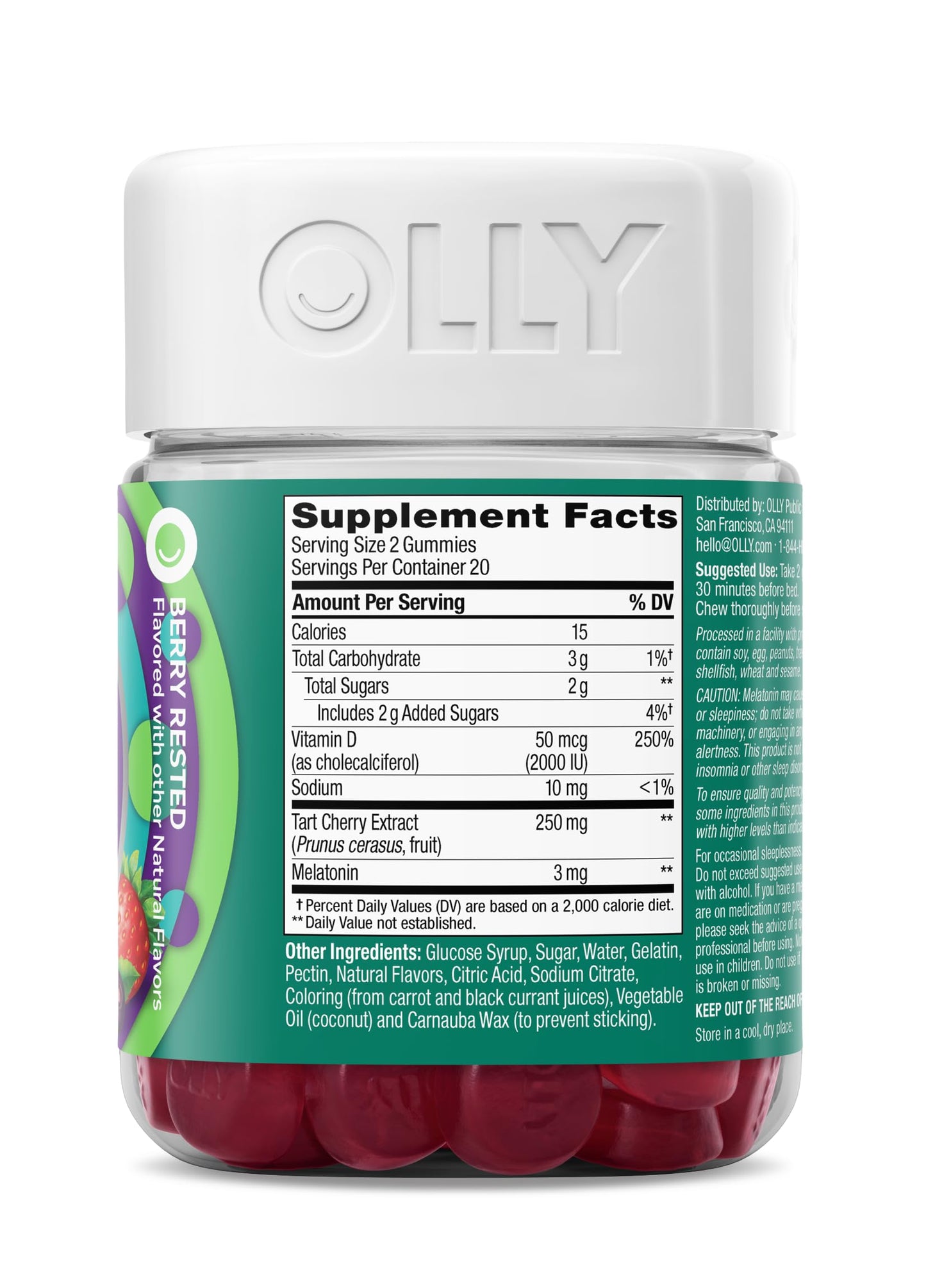 OLLY Muscle Recovery Sleep Gummies,  3mg  40 Count