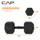 CAP Barbell 10 LB Coated Hex Dumbbell Weight Pair with Black Handle