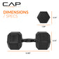 CAP Barbell 10 LB Coated Hex Dumbbell Weight Pair with Black Handle